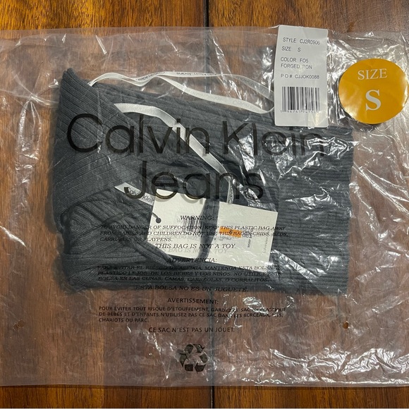 Calvin Klein Jeans Women's Ribbed Knit Sleeveless Top - Forge Iron, Size S, NWT - Picture 4 of 6